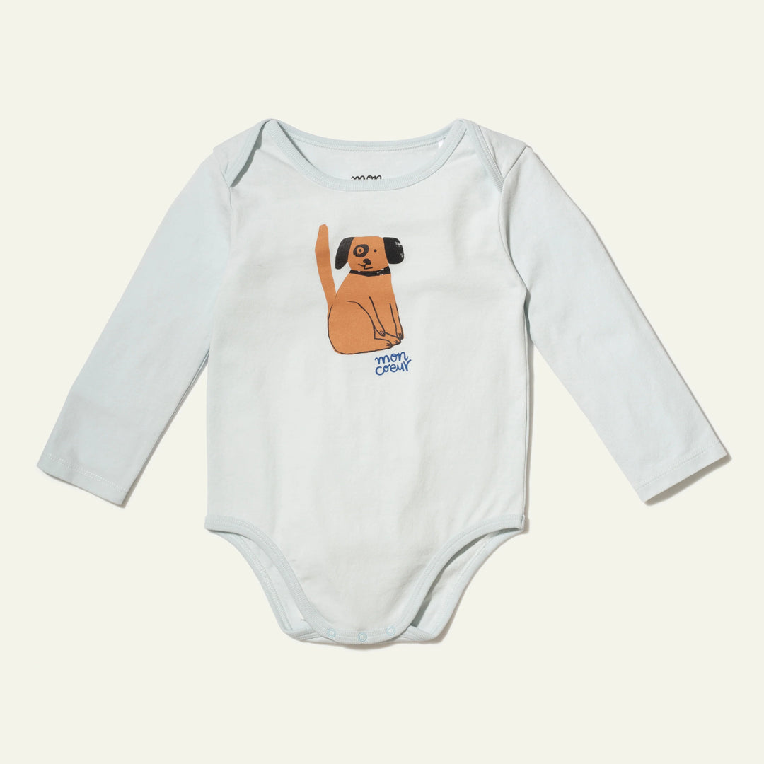 Mon Coeur Recycled Cotton Bodysuit, Sky Blue |Mockingbird Baby & Kids