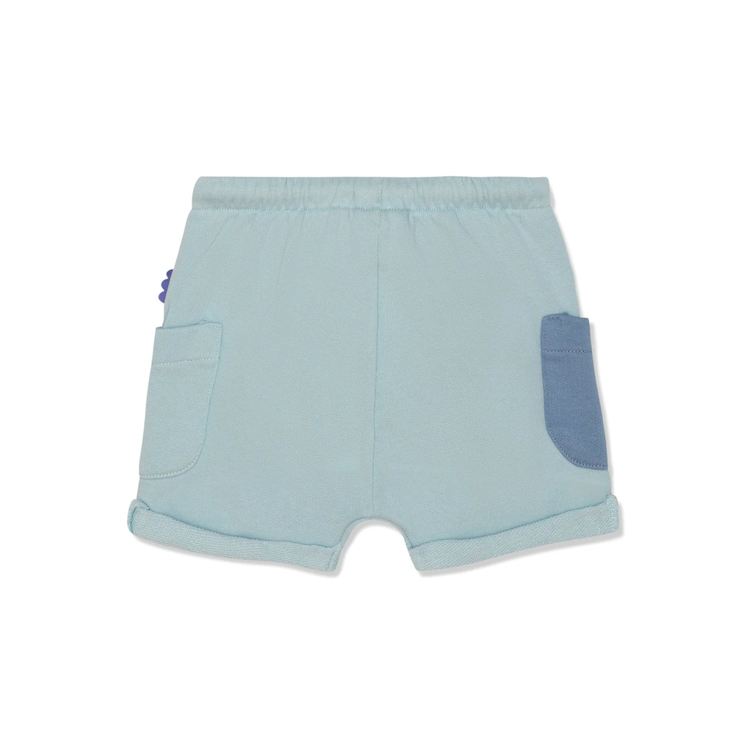 Recycled Cotton Baby Pocket Short, Sterling Blue