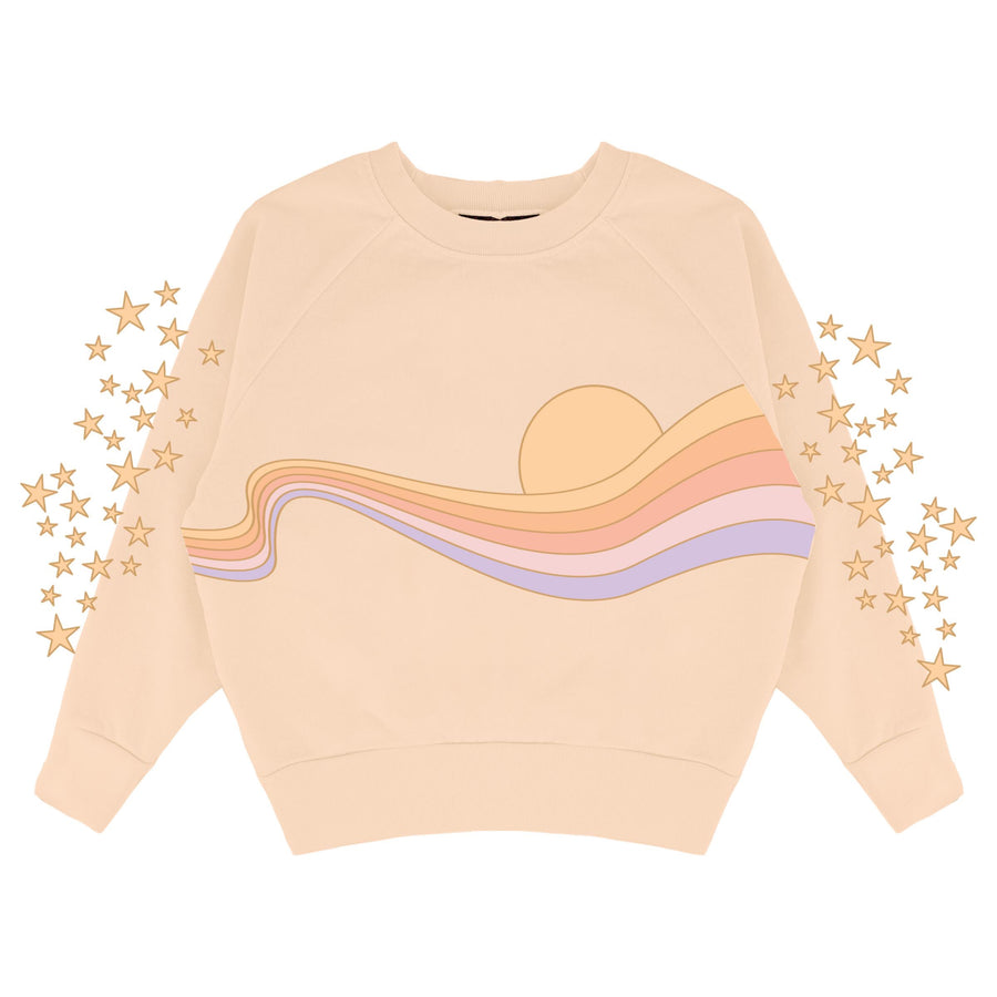 Tiny Whales Golden Era Boxy Sweatshirt, Faded Pink |Mockingbird Baby & Kids