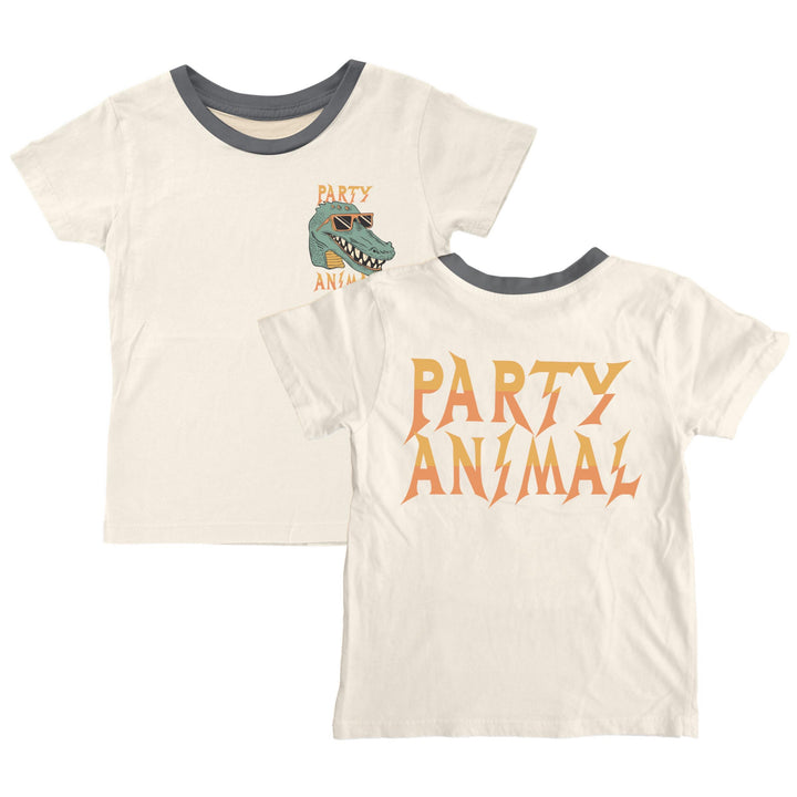 Tiny Whales Party Animal Tee, Natural |Mockingbird Baby & Kids