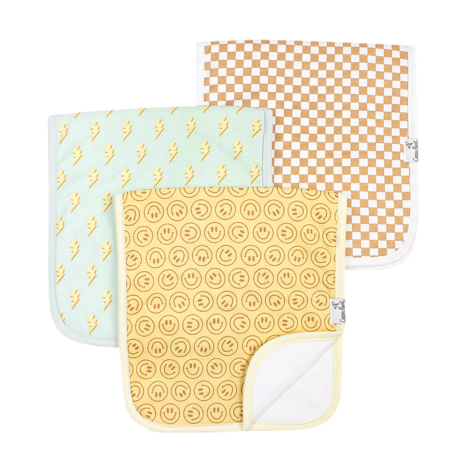Copper Pearl Vance Burp Cloth Set (3-Pack) |Mockingbird Baby & Kids