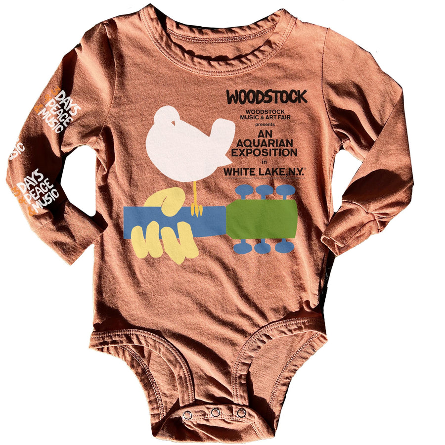 Rowdy Sprout Woodstock Long Sleeve Onesie |Mockingbird Baby & Kids