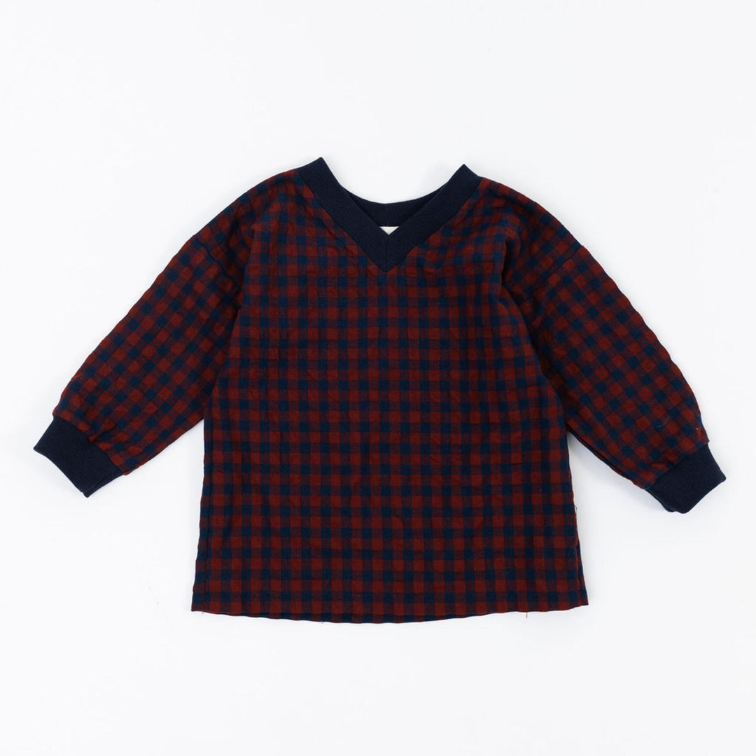 Thimble Collection Woven Pullover in Rust Gingham |Mockingbird Baby & Kids