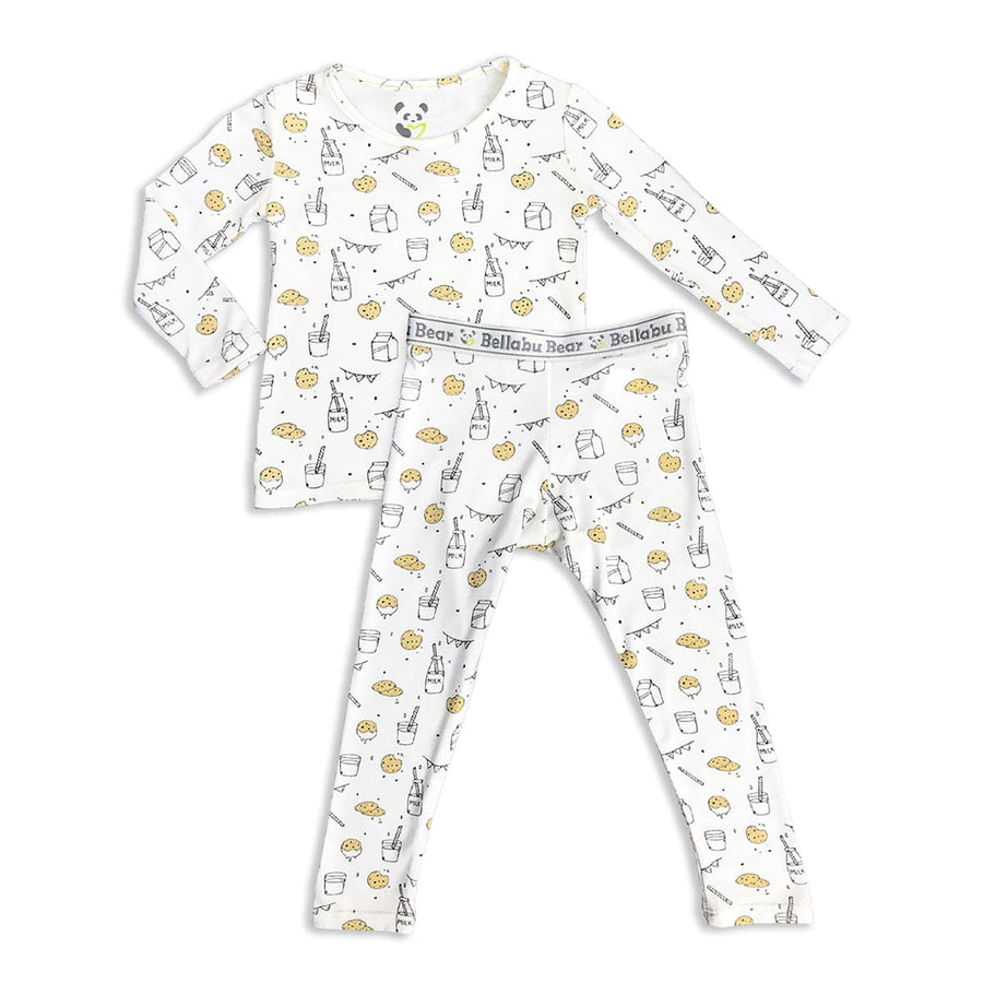 Bellabu Bear Milk and Cookies Bamboo Kids Pajamas |Mockingbird Baby & Kids