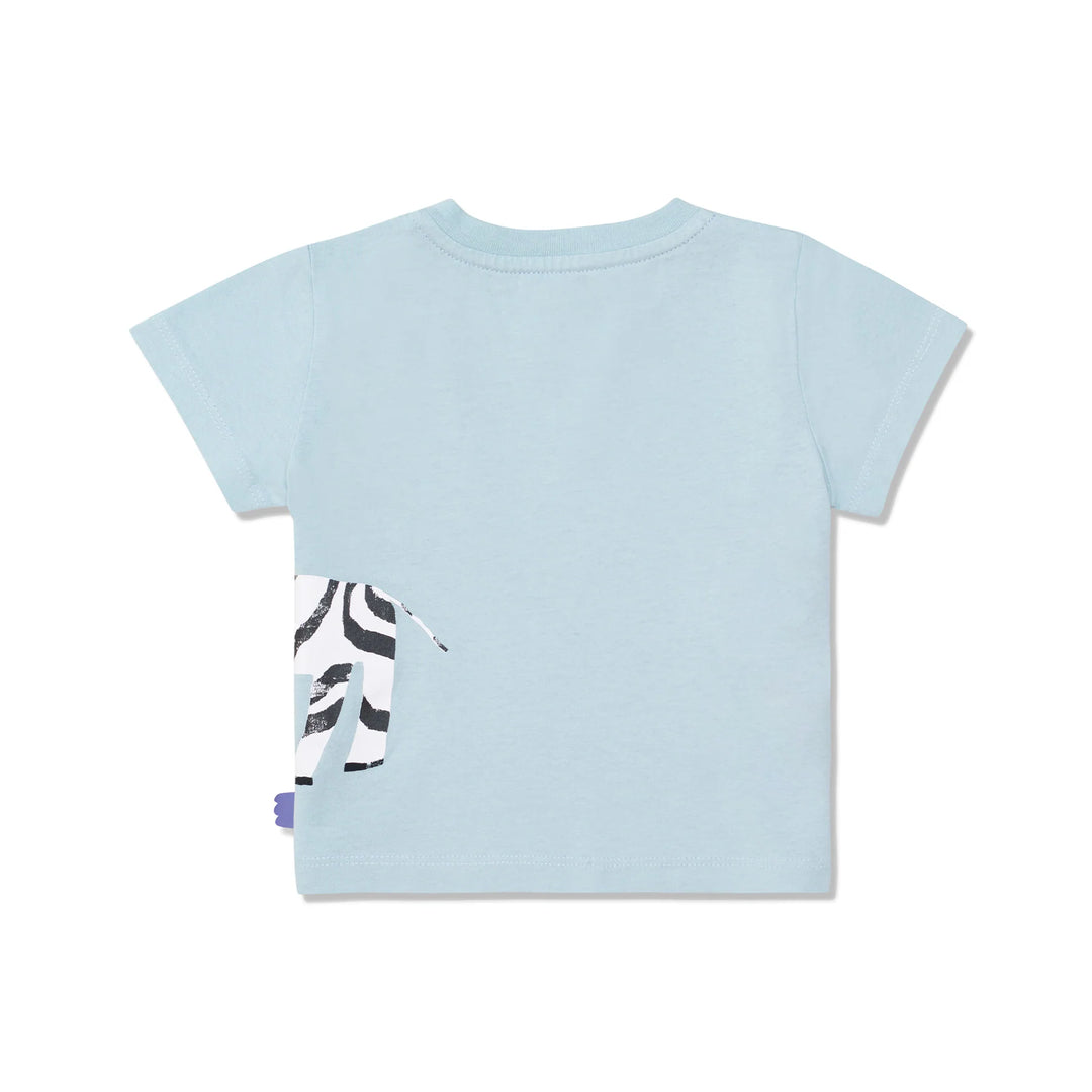 Recycled Zebra Baby T-Shirt, Sterling Blue