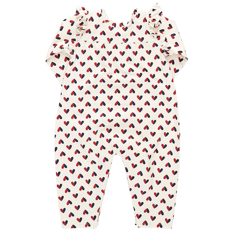 Pink Chicken Baby Girl's Organic Kalani Jumper, Mini Hearts |Mockingbird Baby & Kids