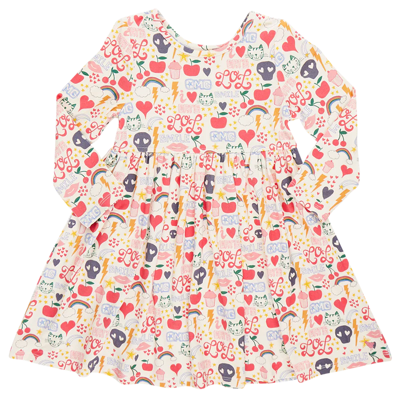 Pink Chicken Bamboo Steph Dress, Journal Doodle |Mockingbird Baby & Kids