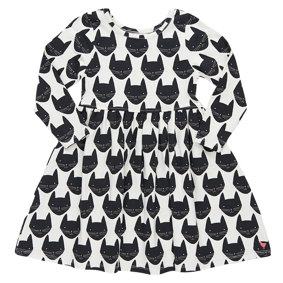 Pink Chicken Black Cat Organic Steph Dress |Mockingbird Baby & Kids