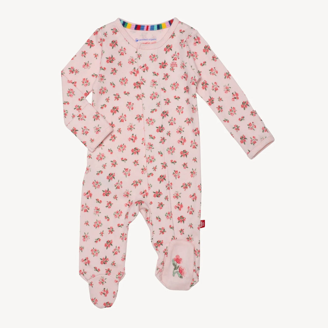 Magnetic Me Bouquet De Fleurs Organic Cotton Magnetic Footie |Mockingbird Baby & Kids