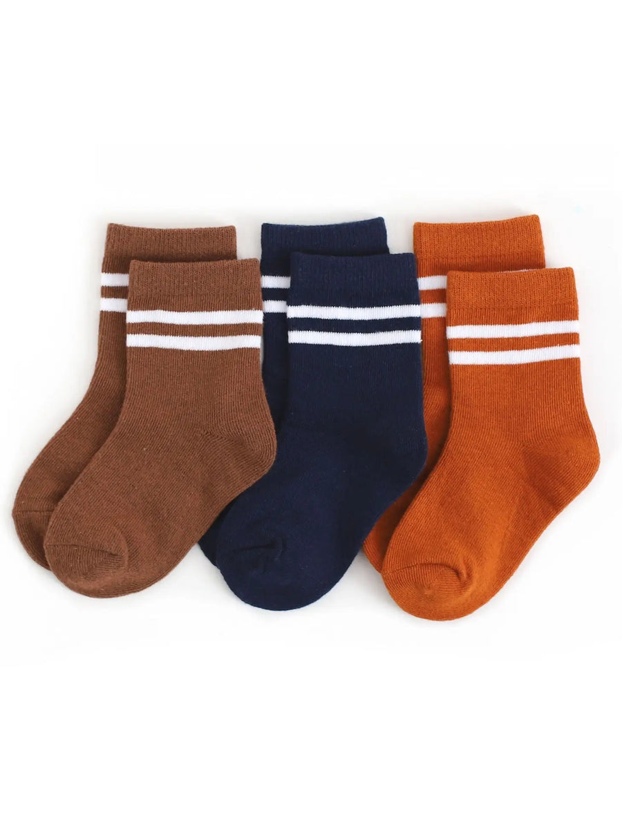 Little Stocking Company Game Day Striped Midi Sock 3-Pack |Mockingbird Baby & Kids
