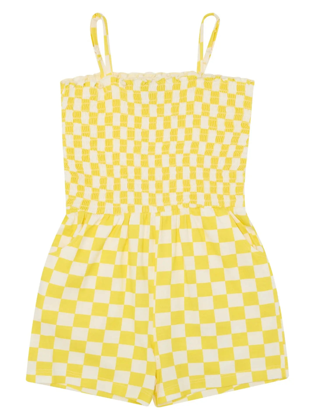Checkerboard Playsuit, Yellow