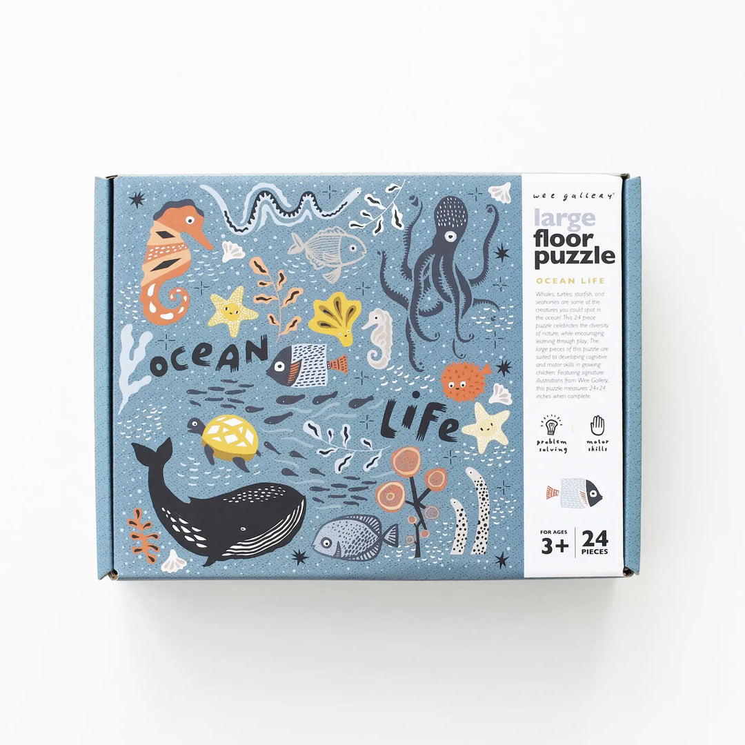 Wee Gallery Ocean Life Floor Puzzle, 24 Pieces |Mockingbird Baby & Kids