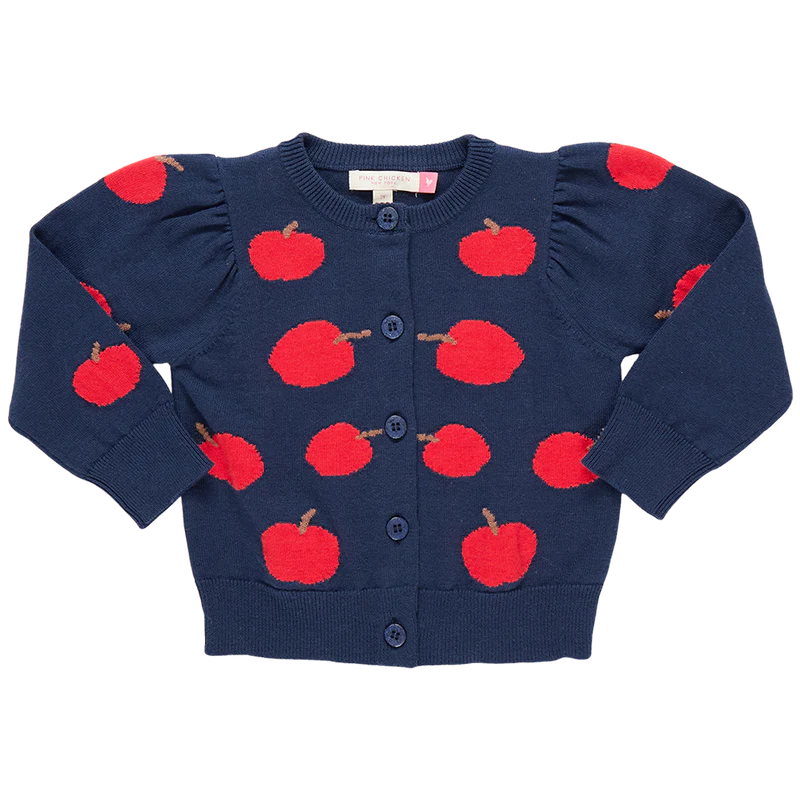 Pink Chicken Constance Sweater, Apples |Mockingbird Baby & Kids