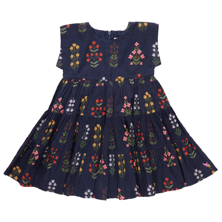 Pink Chicken Peachy Dress, Navy Field Floral |Mockingbird Baby & Kids