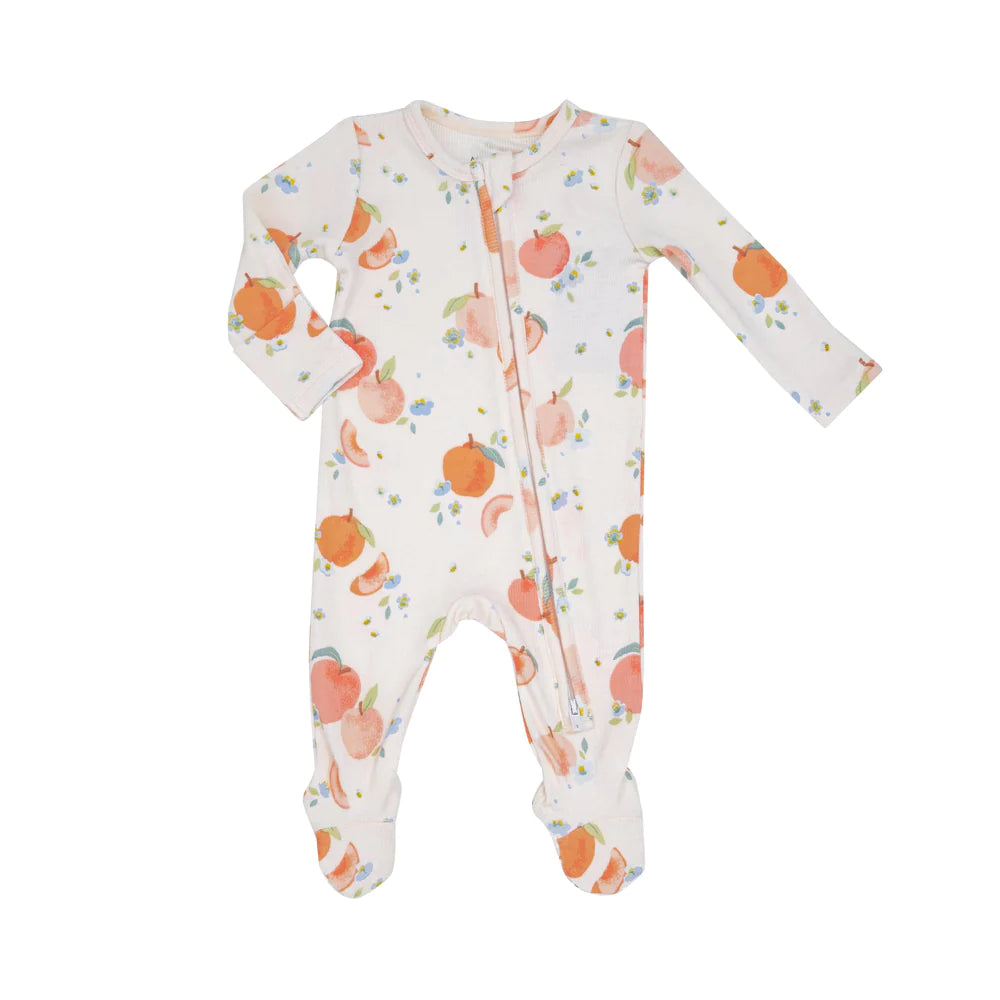 Spring Peaches Two Way Zipper Footie