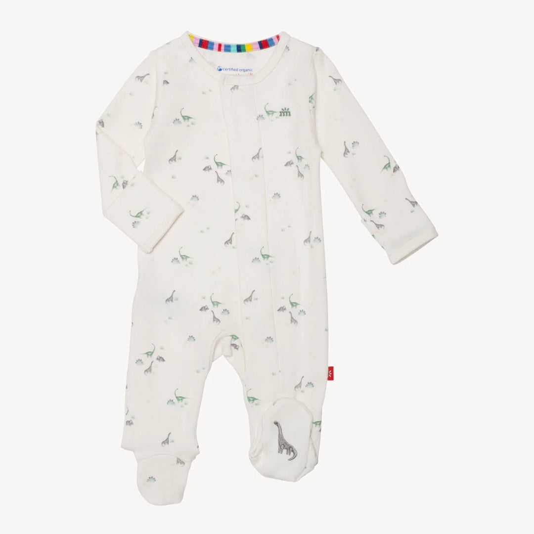 Magnetic Me Tiny Dino Organic Cotton Magnetic Footie |Mockingbird Baby & Kids