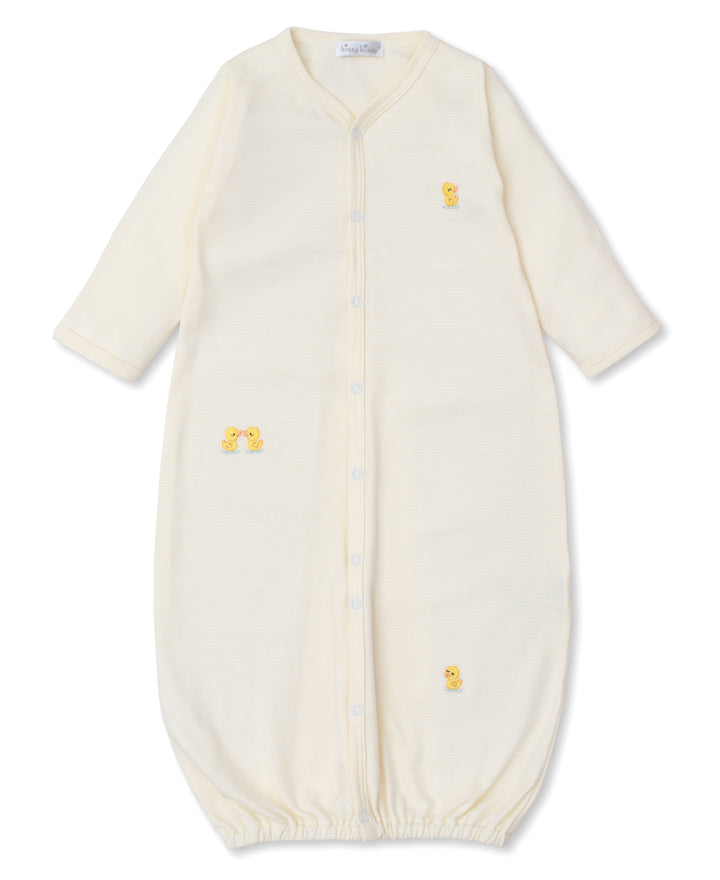 Kissy Kissy Dotty Ducks Conversion Gown, Yellow Stripe |Mockingbird Baby & Kids