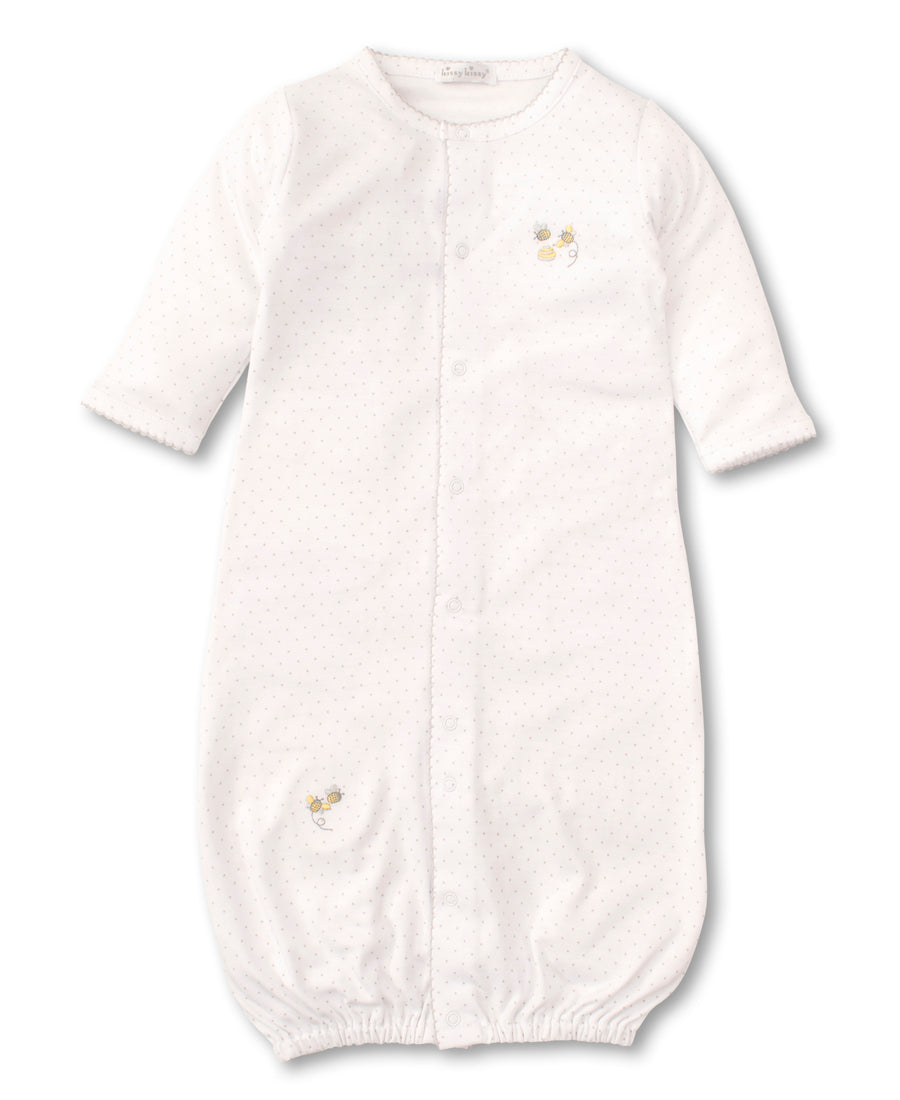 Kissy Kissy Buzzing Bees Conversion Gown, White |Mockingbird Baby & Kids