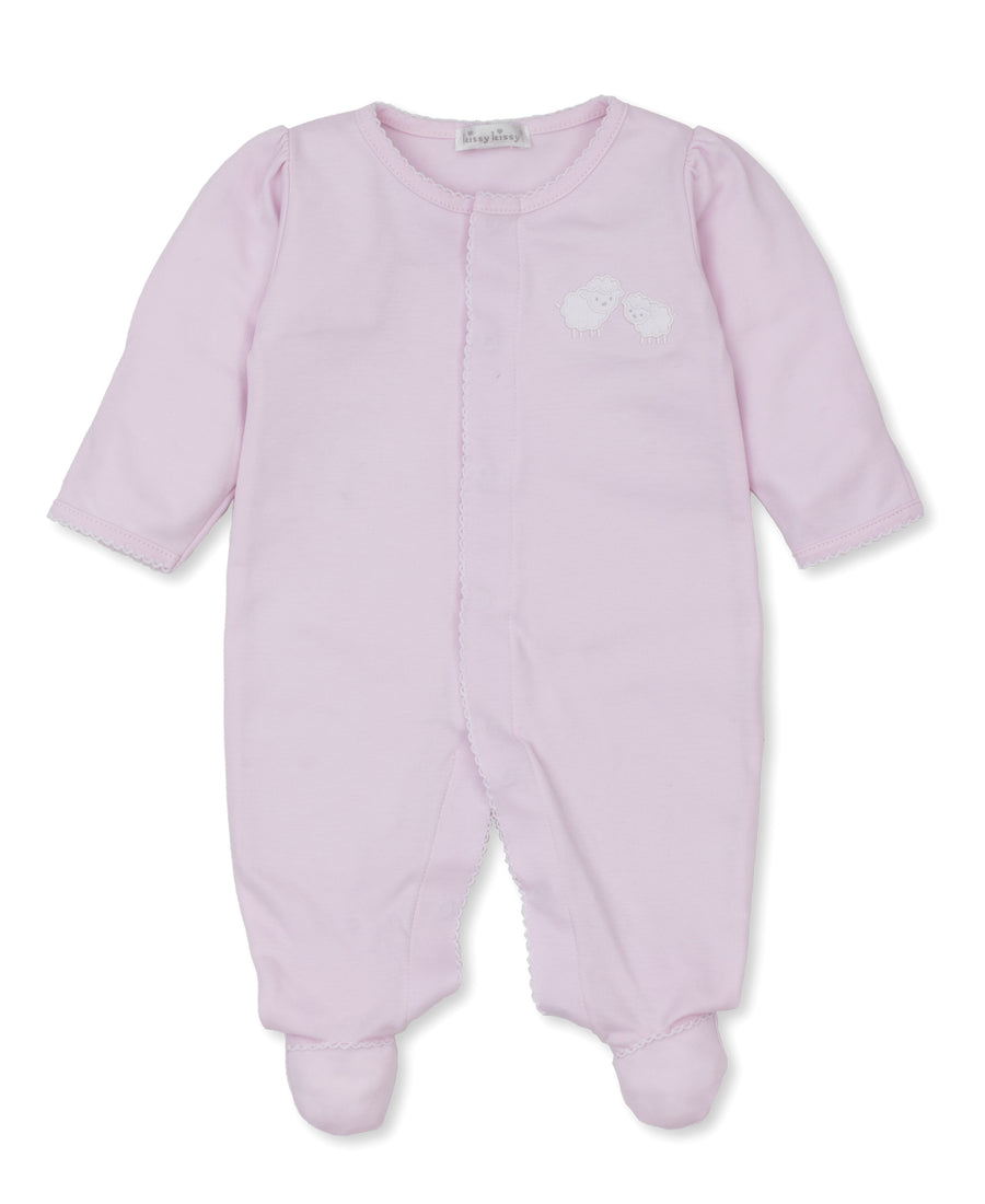 Kissy Kissy Pique Sweetest Sheep Footie, Pink |Mockingbird Baby & Kids