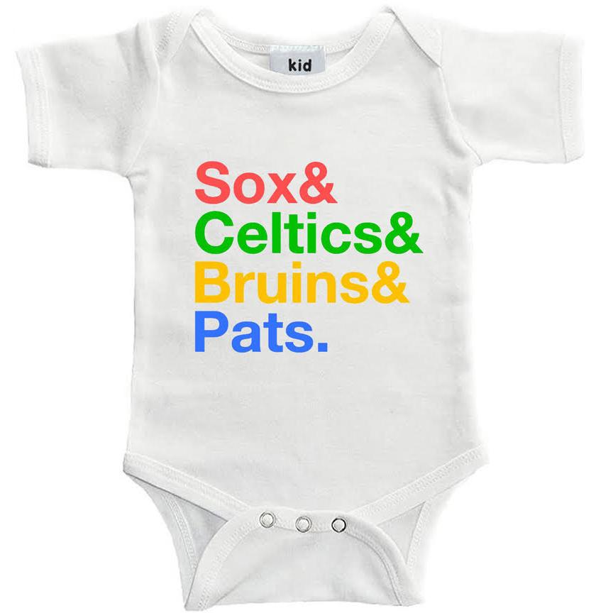 Boston Sports Onesie, White