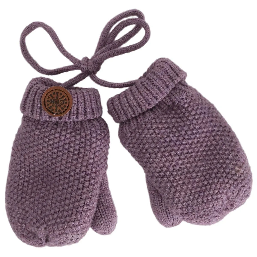 CaliKids Soft Touch Knit Mittens, Dark Lilac |Mockingbird Baby & Kids