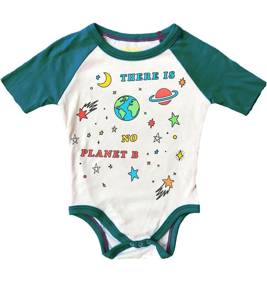 Rowdy Sprout No Planet B Raglan Onesie |Mockingbird Baby & Kids