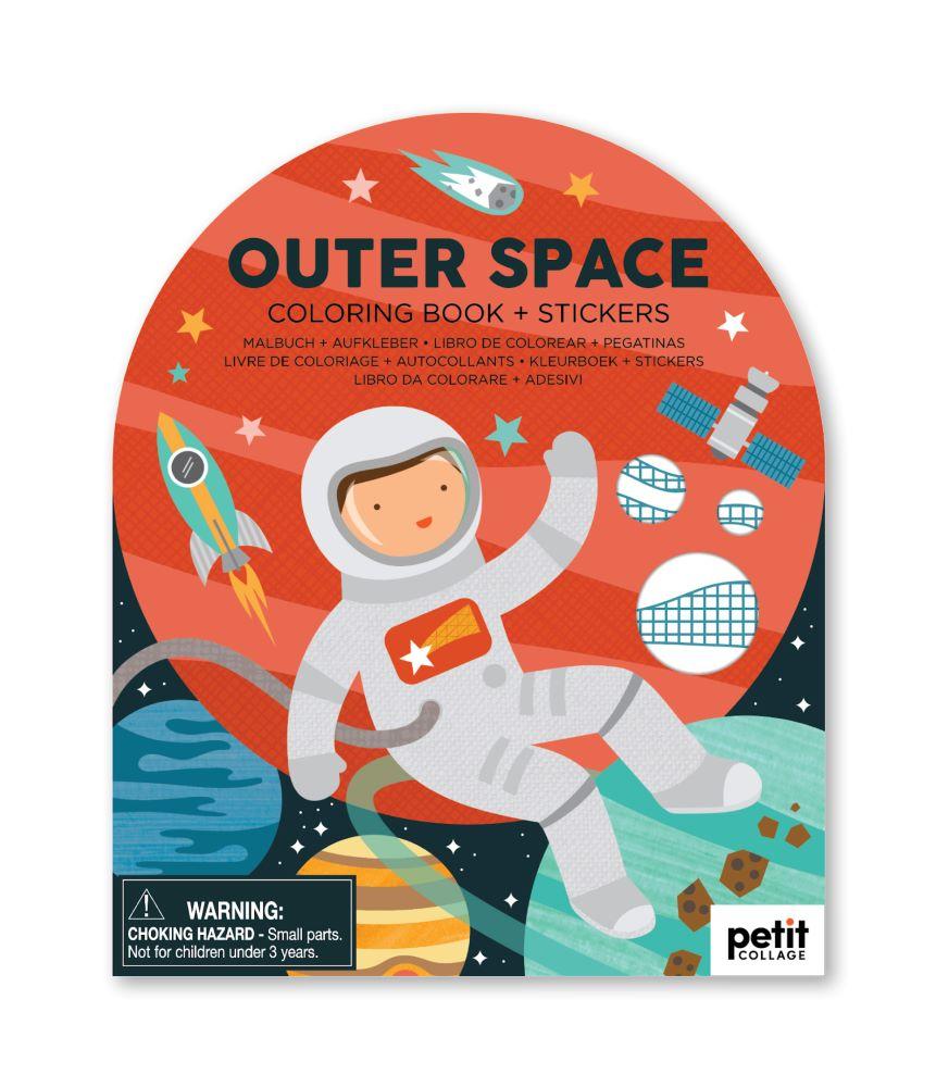 Petit Collage Outer Space Coloring Book with Stickers |Mockingbird Baby & Kids