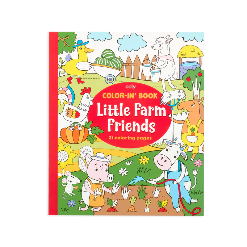 Ooly Color-in' Book: Little Farm Friends |Mockingbird Baby & Kids
