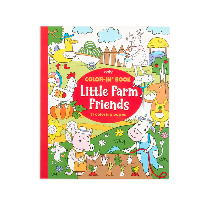 Ooly Color-in' Book: Little Farm Friends |Mockingbird Baby & Kids
