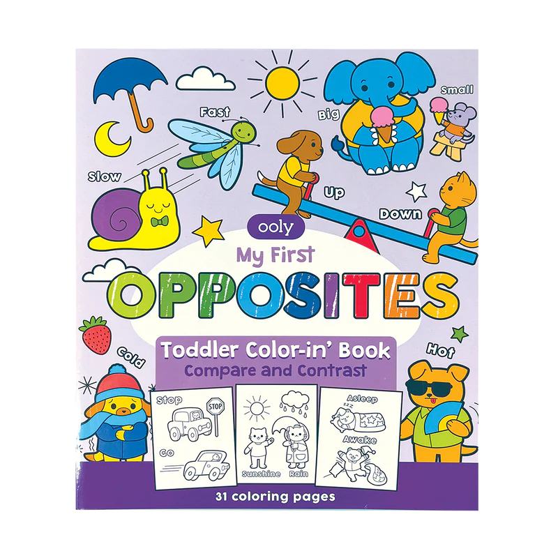 Ooly My First Opposites Toddler Color-In' Book |Mockingbird Baby & Kids