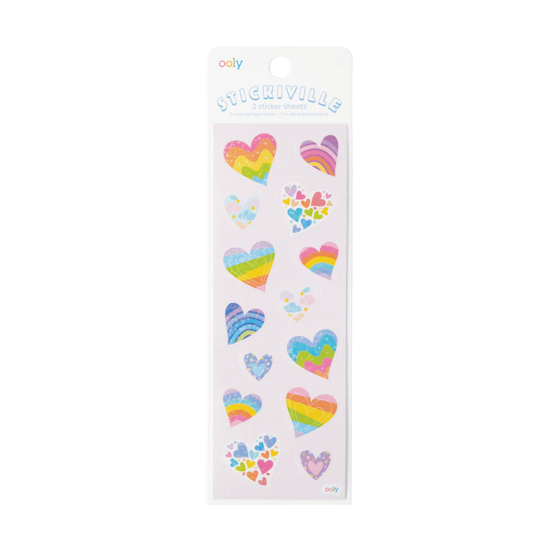 Ooly Stickiville Stickers - Rainbow Hearts |Mockingbird Baby & Kids
