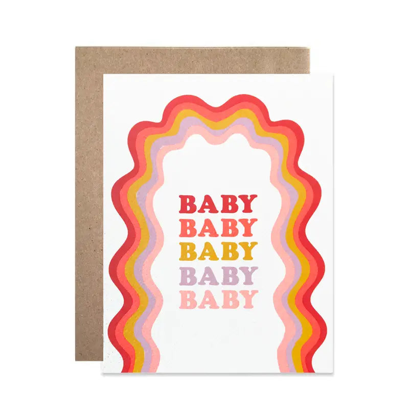 Hartland Brooklyn Baby Rainbow Squiggle Card |Mockingbird Baby & Kids