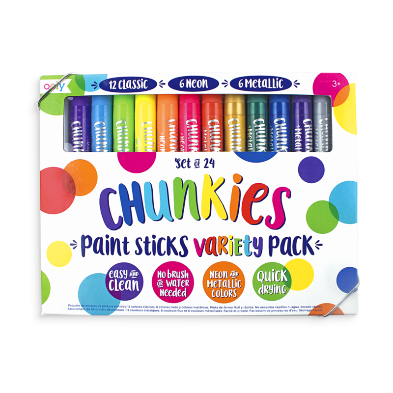 Ooly Chunkies Paint Sticks Variety Pack, Set of 24 |Mockingbird Baby & Kids