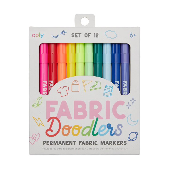 Ooly Fabric Doodlers Markers - Set of 12 |Mockingbird Baby & Kids