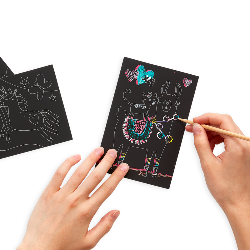 Ooly Mini Scratch & Scribble Art Kit, Funtastic Friends |Mockingbird Baby & Kids