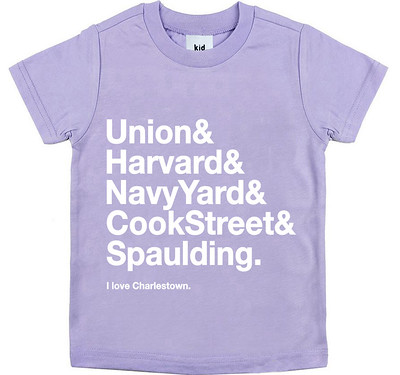 Kid Crush I Love Charlestown T-Shirt, Lavender with White Print |Mockingbird Baby & Kids