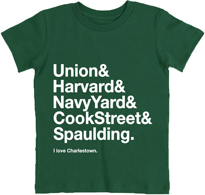 Kid Crush I Love Charlestown T-Shirt, Forest Green with White Print |Mockingbird Baby & Kids
