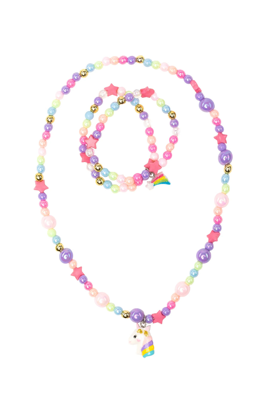 Great Pretenders Cheerful Starry Unicorn Necklace and Bracelet Set |Mockingbird Baby & Kids
