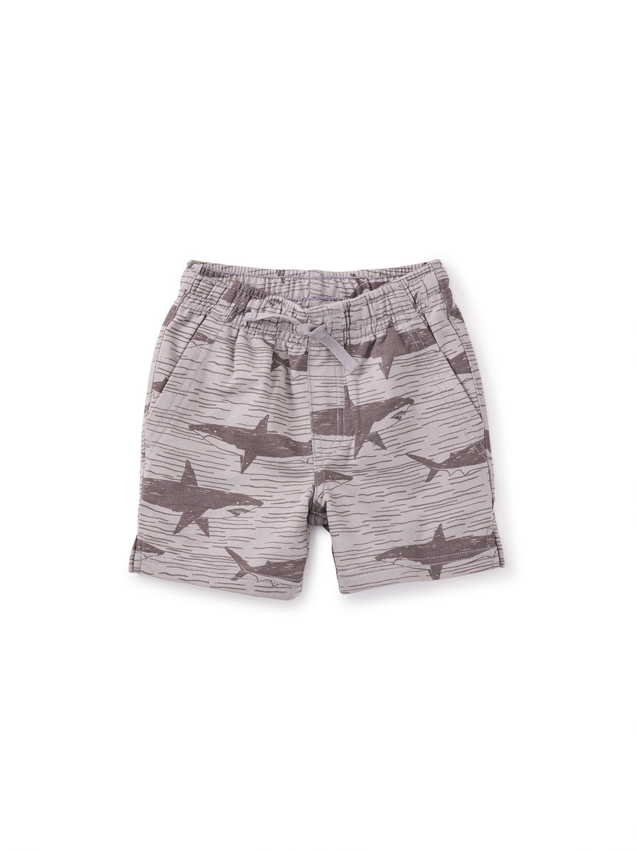 Tea Collection Printed Knit Shorts, Stealth Sharks |Mockingbird Baby & Kids