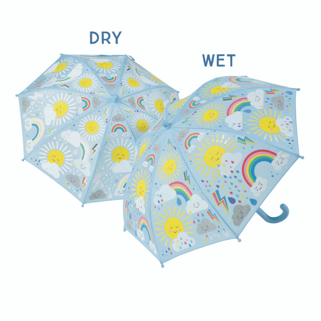 Floss & Rock Sun & Clouds Color Changing Umbrella |Mockingbird Baby & Kids