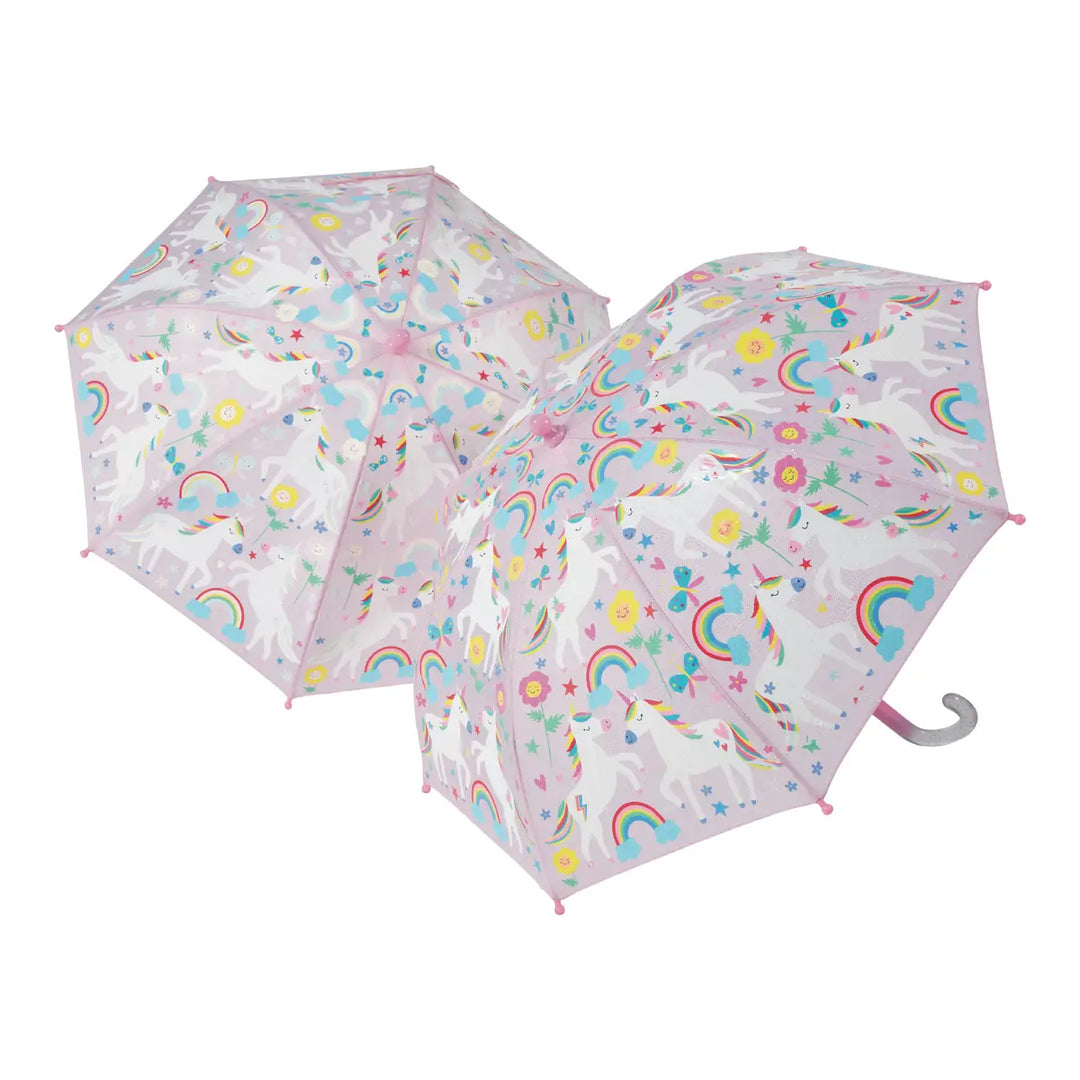 Floss & Rock Rainbow Unicorn Color Changing Umbrella |Mockingbird Baby & Kids