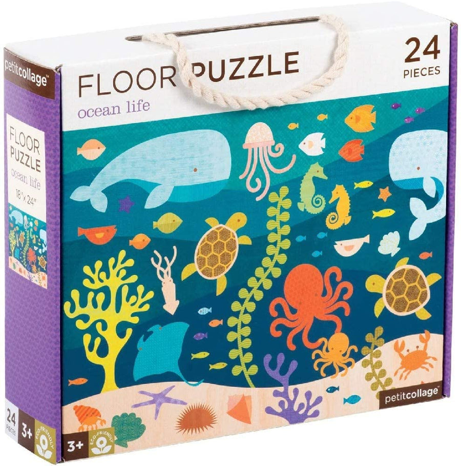 Petit Collage Ocean Life Floor Puzzle, 24 Pieces |Mockingbird Baby & Kids