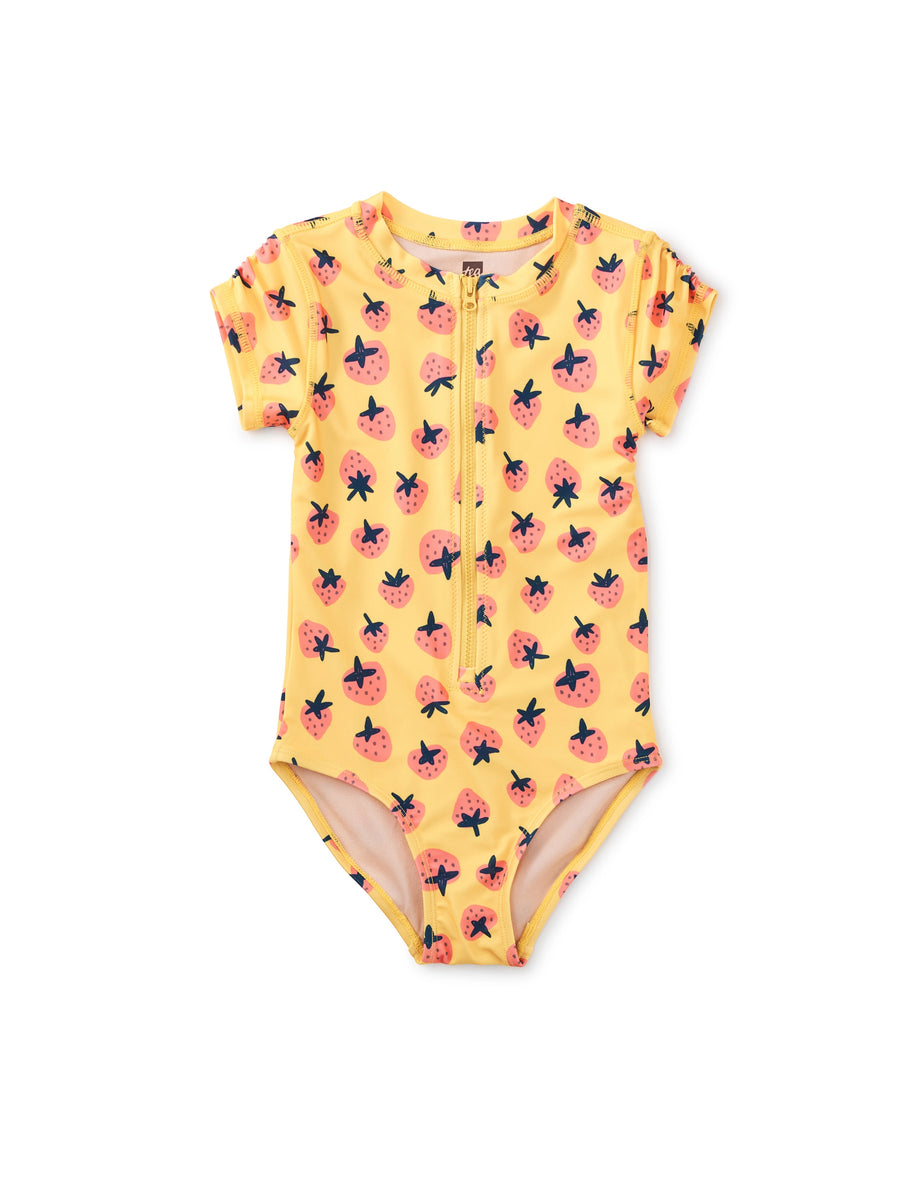 Tea Collection Rash Guard One-Piece Swimsuit, Fresa Fiesta |Mockingbird Baby & Kids Boutique