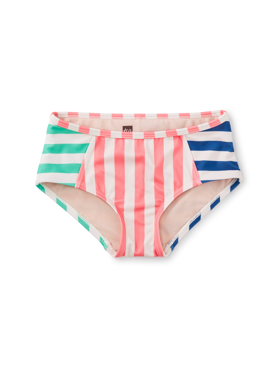 Tea Collection Striped Tankini Bottom, Swim Stripe in Bubble Gum |Mockingbird Baby & Kids