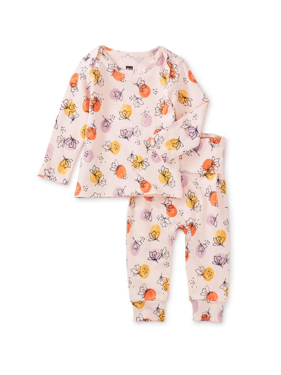 Tea Collection Baby Lap Shoulder Set, Squash Blossom Dot |Mockingbird Baby & Kids