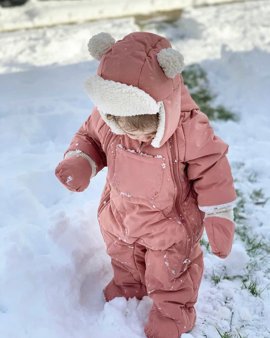 7AM Enfant Benji Snow Jumpsuit, Rose Dawn Quilted |Mockingbird Baby & Kids