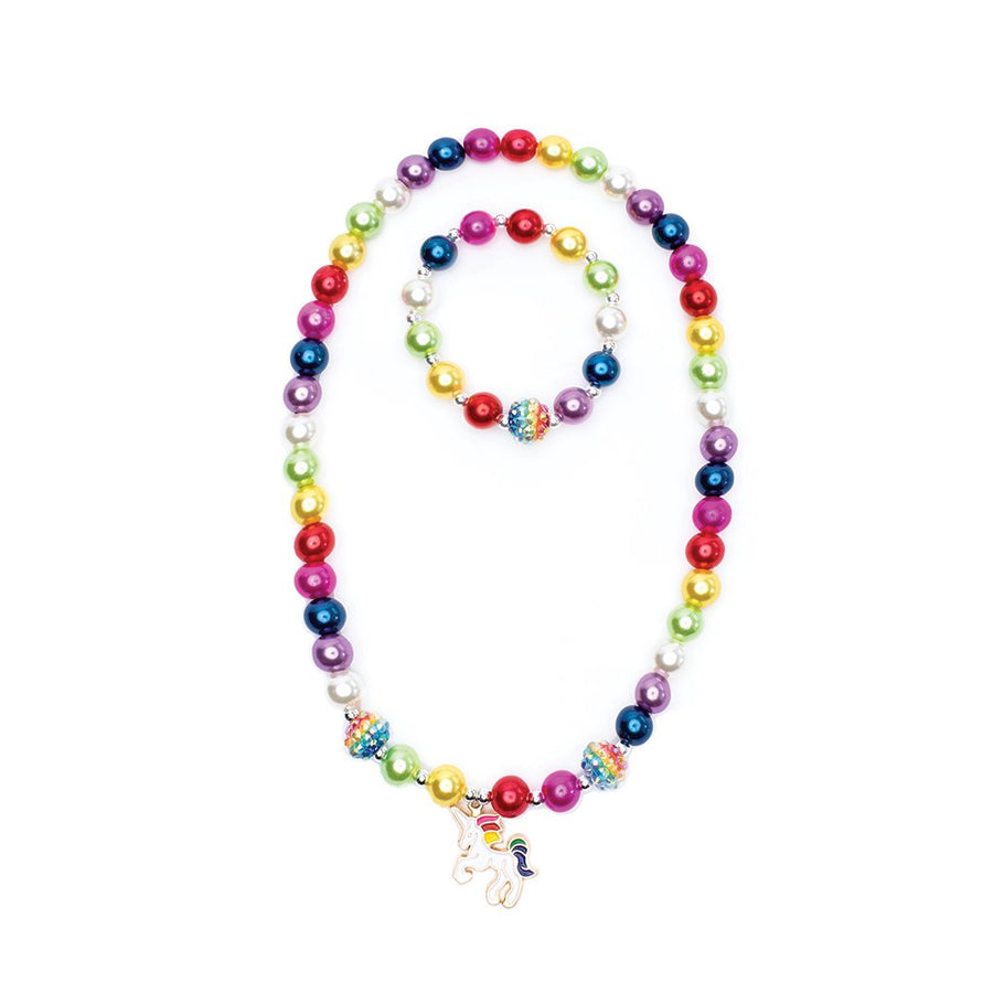 Great Pretenders Gumball Rainbow Necklace and Bracelet Set |Mockingbird Baby & Kids