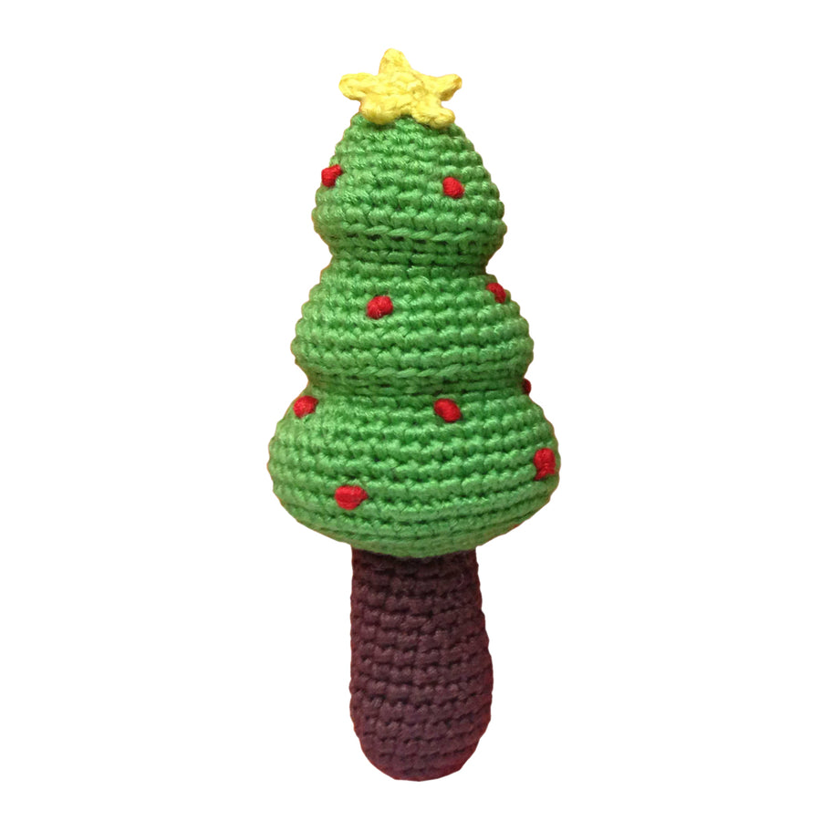 Cheengoo Christmas Tree Stick Hand Crocheted Rattle |Mockingbird Baby & Kids