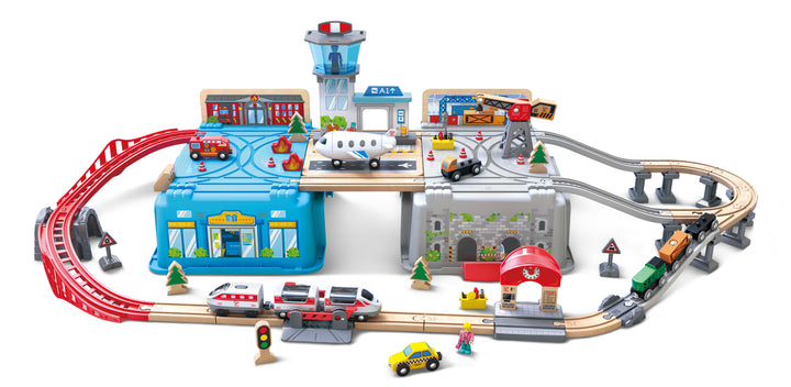 Hape Toys Super Cityscape Transport Bucket Set |Mockingbird Baby & Kids