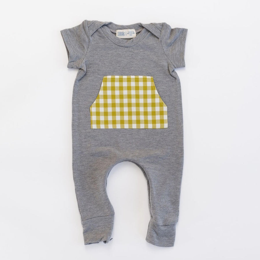 Thimble Collection Bamboo Zipper Romper in Stone Citron |Mockingbird Baby & Kids